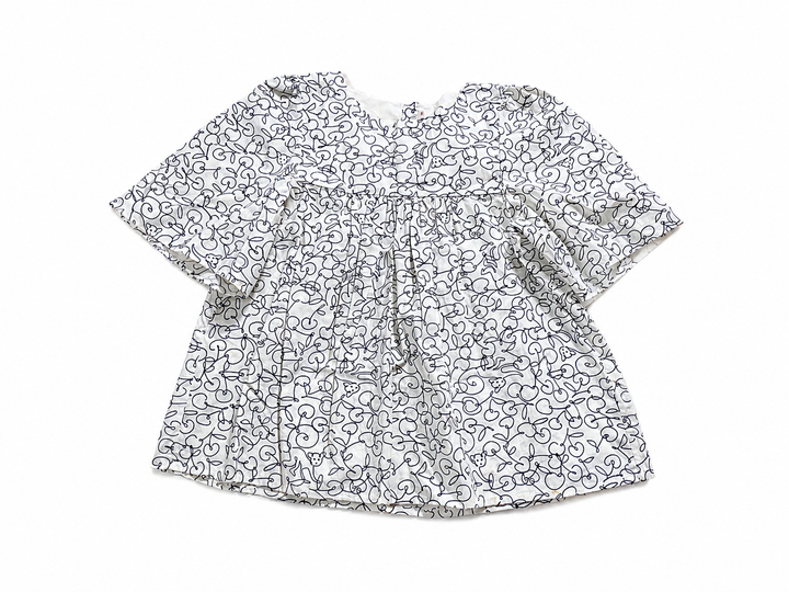 Bonpoint Black and White Cherry Print Cotton Blouse Size 14 years children