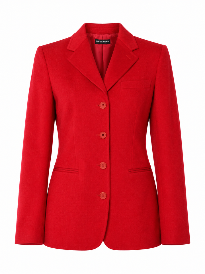 Giorgio Armani Classico Vintage Red Wool Blazer – Size 42 ladies