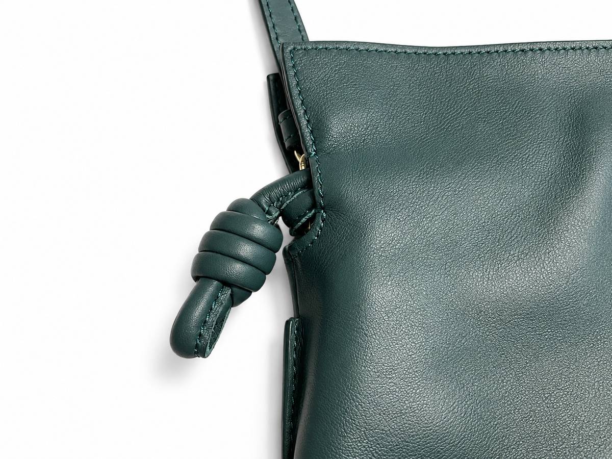 Loewe Mini Flamenco Knot Clutch Bag – Vetiver Green Soft Nappa Leather ladies