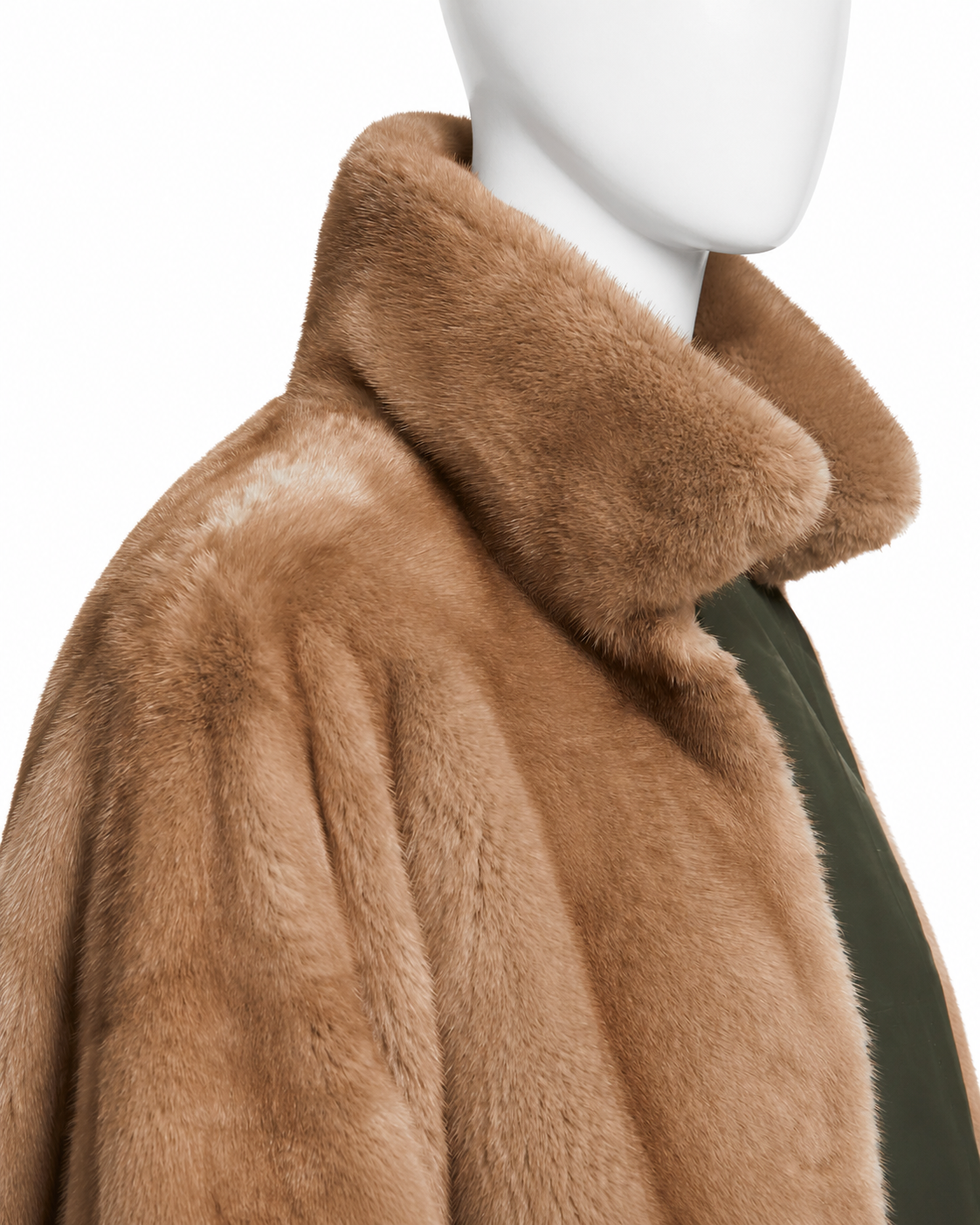 Yves Salomon Army Reversible Mink Fur & Technical Fabric Parka Coat – Khaki / Pastel – Size FR 32 ladies