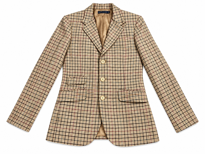 Polo Ralph Lauren Linen & Silk Checked Blazer – Size US 8 ladies