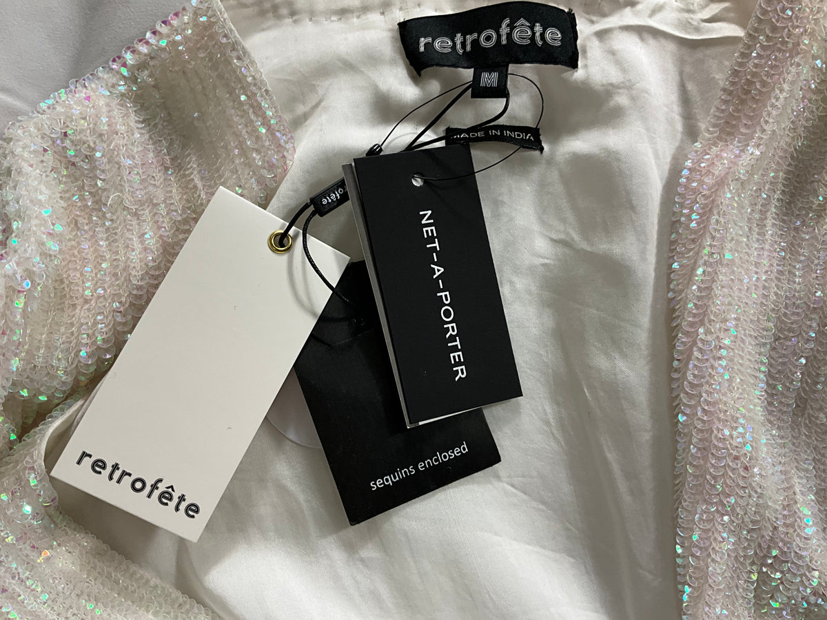Retrofête Gabrielle iridescent sequin mini robe dress size M medium dress ladies