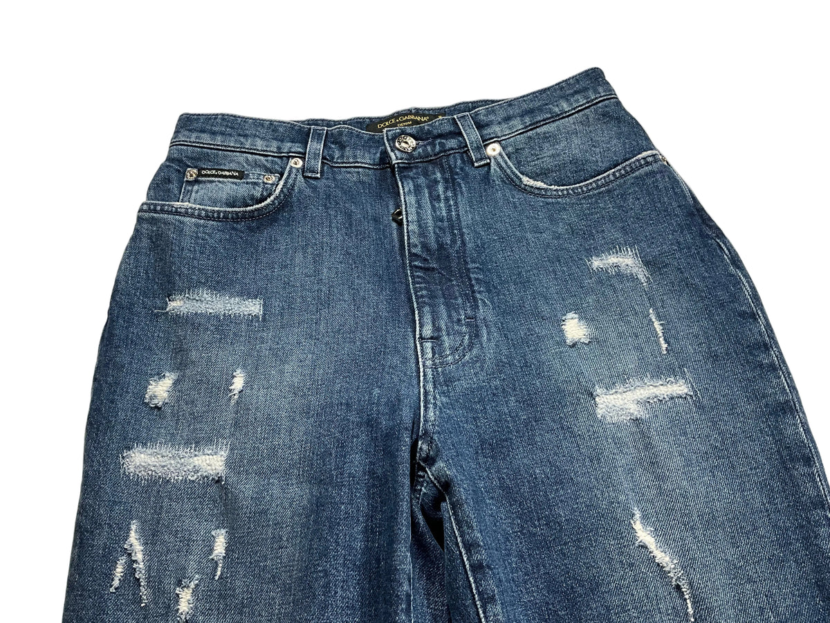 Dolce & Gabbana Grace high waisted distressed skinny jeans denim Size I 42 UK 10 US 6 ladies