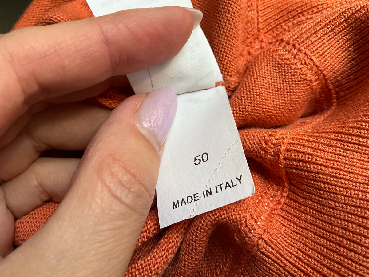 BRUNELLO CUCINELLI
Orange Cotton Jumper Sweater size 50 men