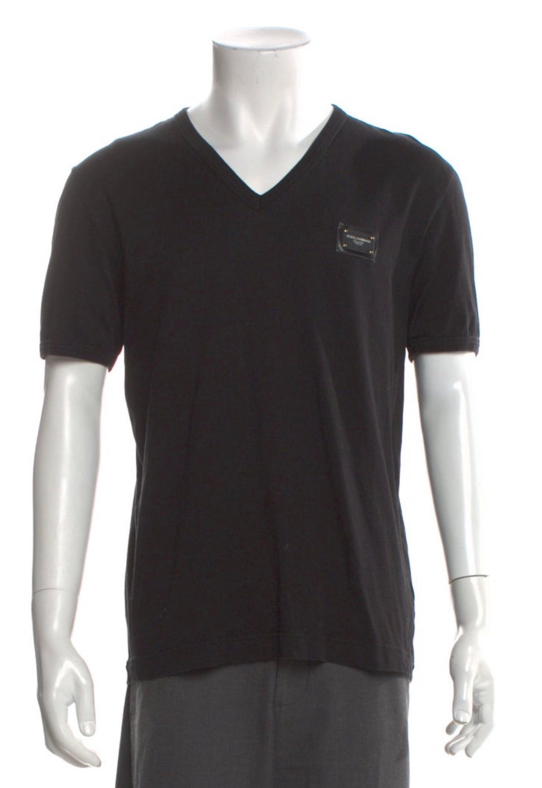Dolce & Gabbana plaque V neck black T shirt size I 50 men