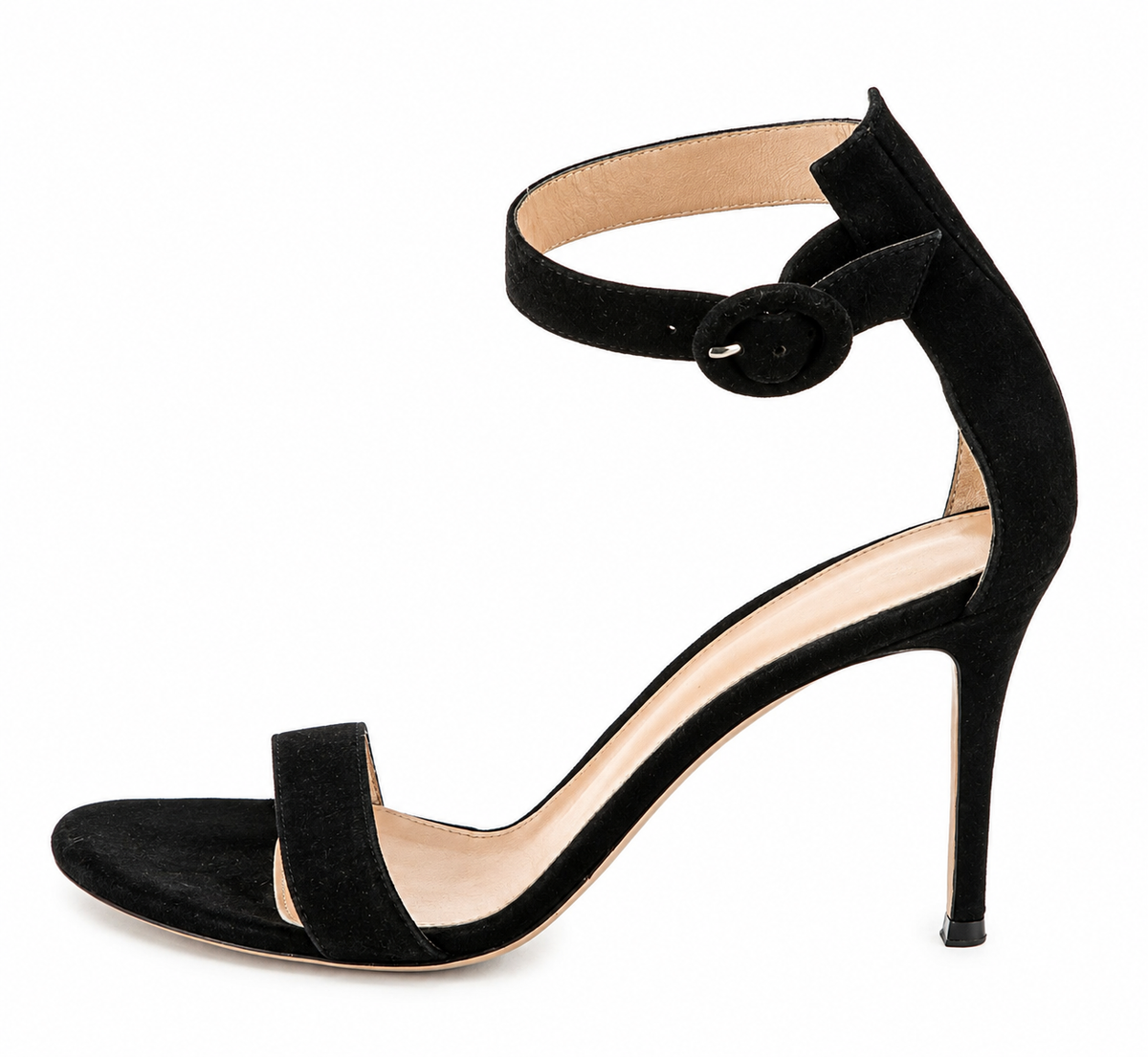 Gianvito Rossi Portofino 85 Black Suede Sandals – Size EU 38 ladies