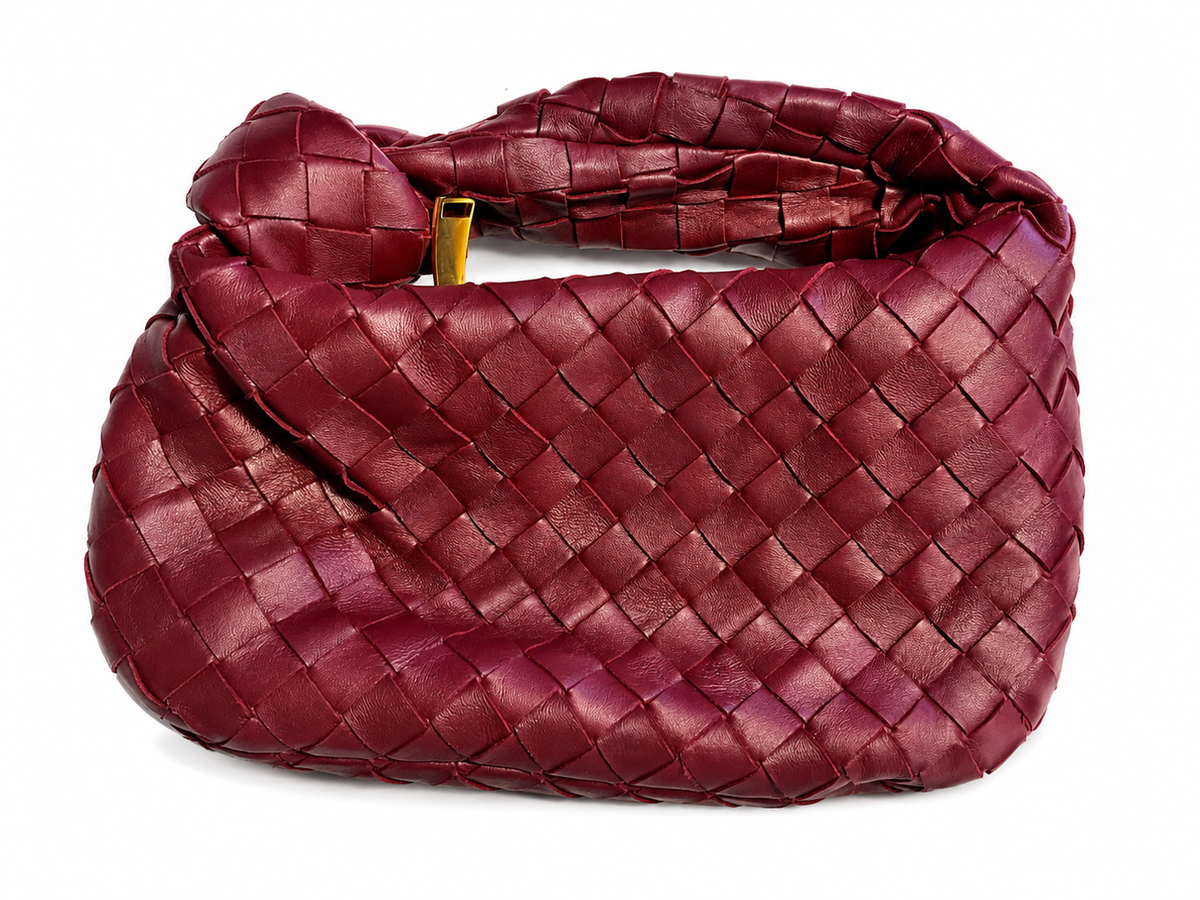 Bottega Veneta Mini Jodie Intrecciato Nappa Leather Handbag Burgundy ladies