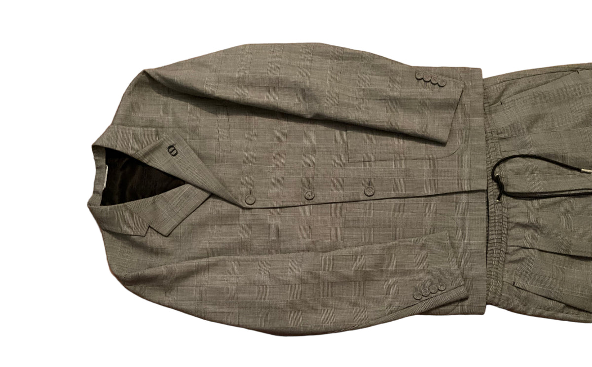 Dior Virgin Wool Check CD Icon Two-Piece Set Suit Size 48-jacket Size 50-trousers men
