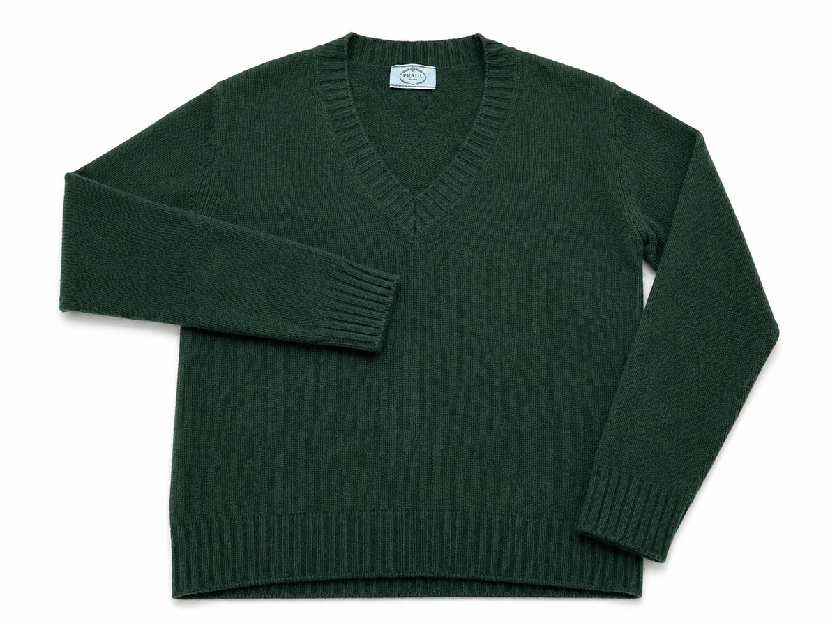 Prada Cashmere Blend V-Neck Sweater size I 38 ladies