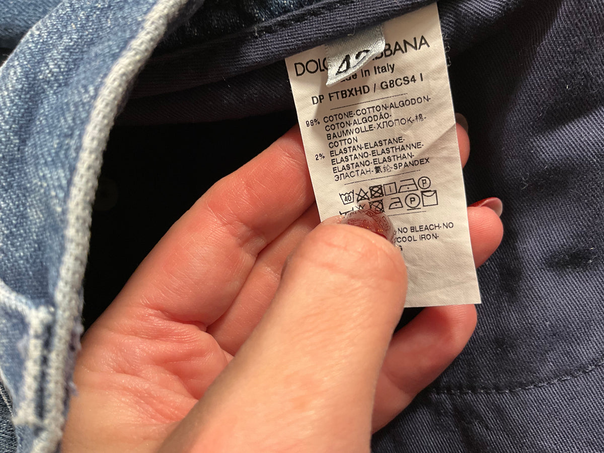 Dolce & Gabbana Grace high waisted distressed skinny jeans denim Size I 42 UK 10 US 6 ladies