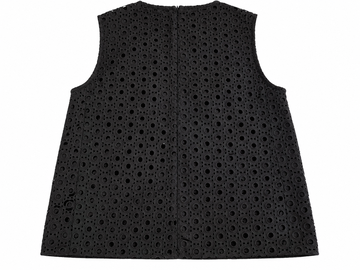 Victoria Beckham Jeans Black Broderie Anglaise Sleeveless Top – UK 8 / US 4 / IT 40 ladies