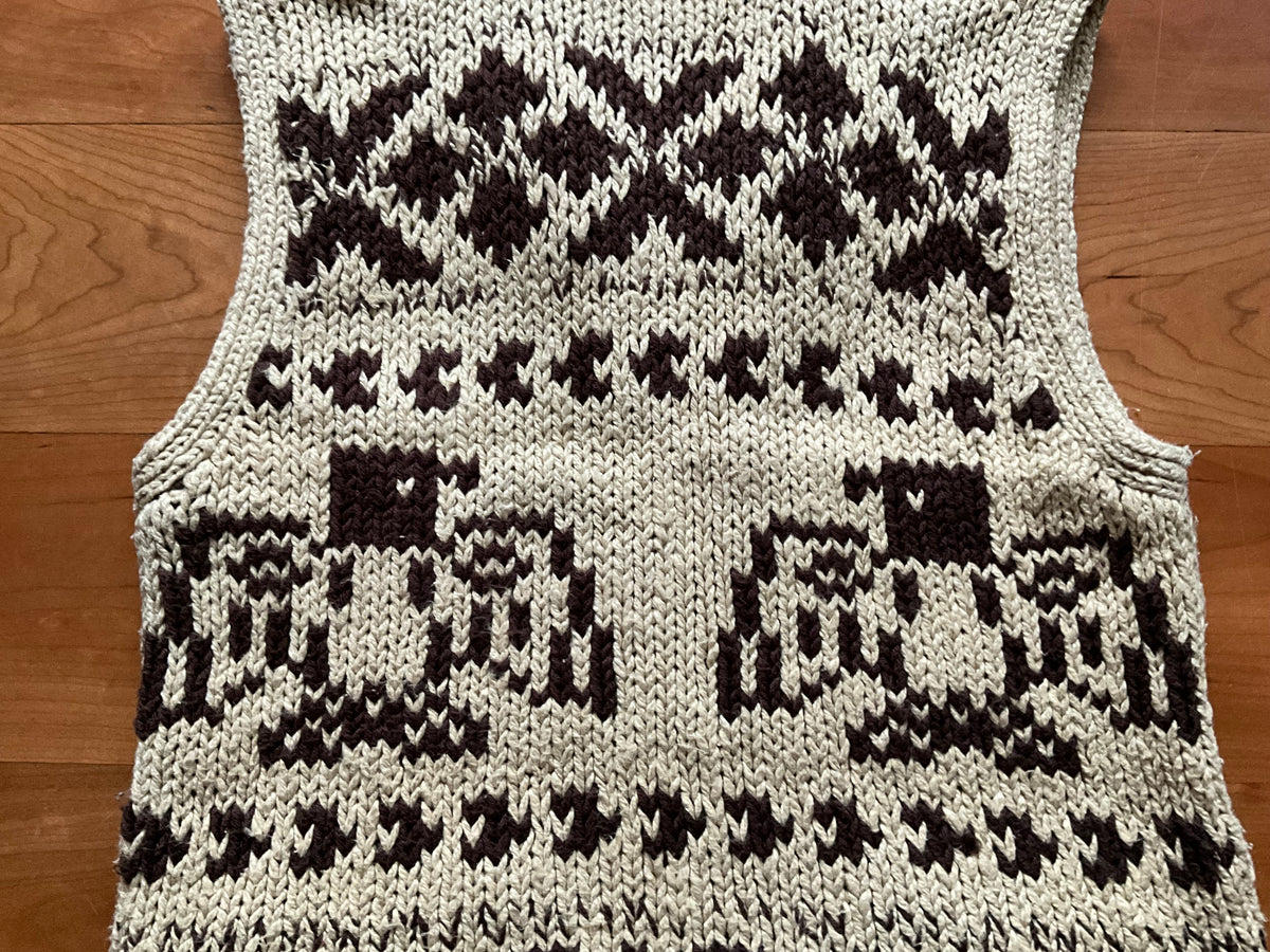 Ralph Lauren Denim & Supply Intarsia Linen Cotton Knit Vest Gilet Size M Medium ladies
