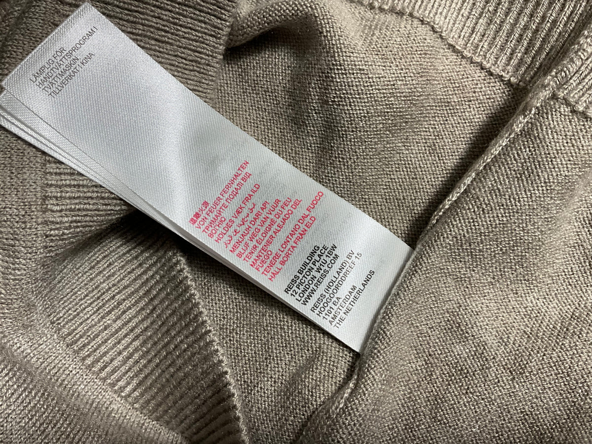 Reiss Kids Knitted Polo Jumper – Beige/Taupe – Age 8–9 Years children