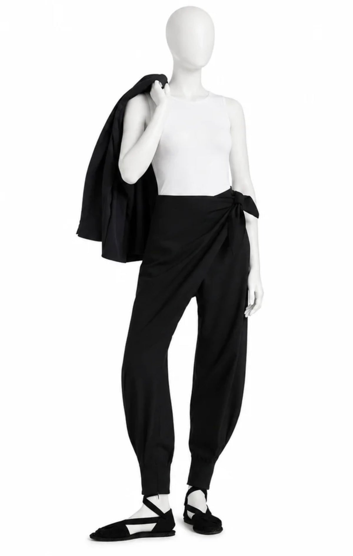 Ralph Lauren Purple Label Wrap Tapered Pants – Black – Size US 6 / IT 42 ladies