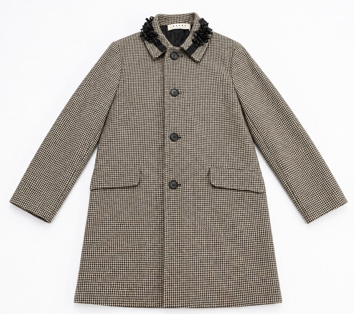 Marni Winter Edition 2012 Houndstooth Embellished Coat – Size 38 ladies