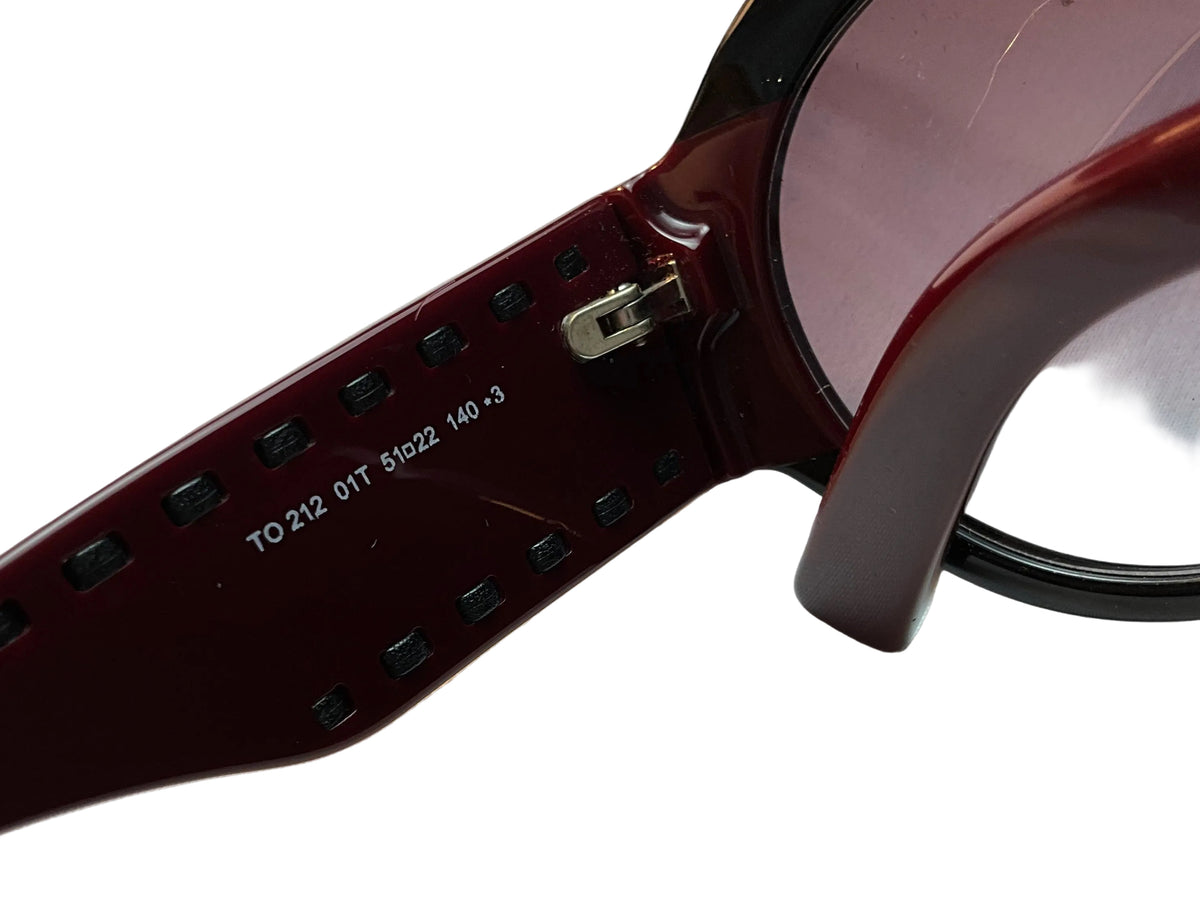 Tod's Burgundy Gradient TO 212 Round Oversized Sunglasses ladies