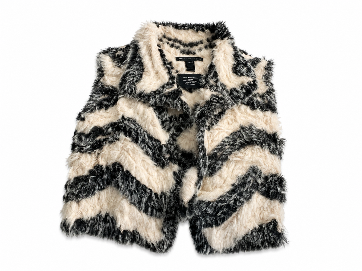 Marc by Marc Jacobs Real Rabbit Fur Cropped Vest O/S One size ladies