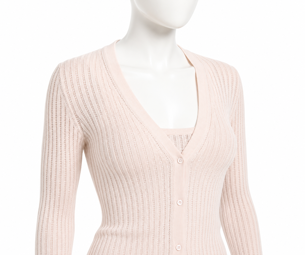 Gabriela Hearst Ribbed Cashmere & Silk Twin Set ladies