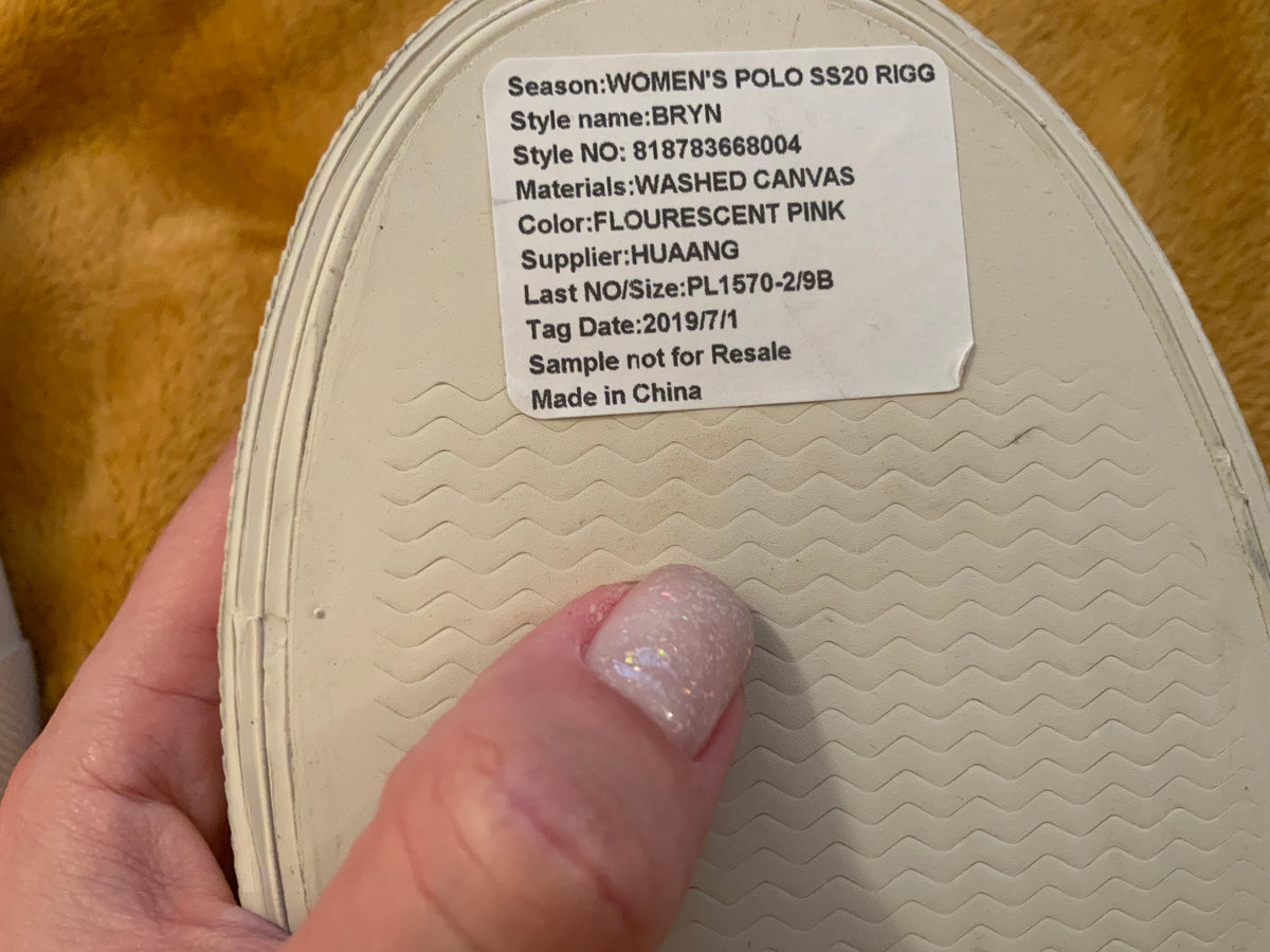 Polo Ralph Lauren Bright Pink canvas low-top sneakers trainers size 38 ladies