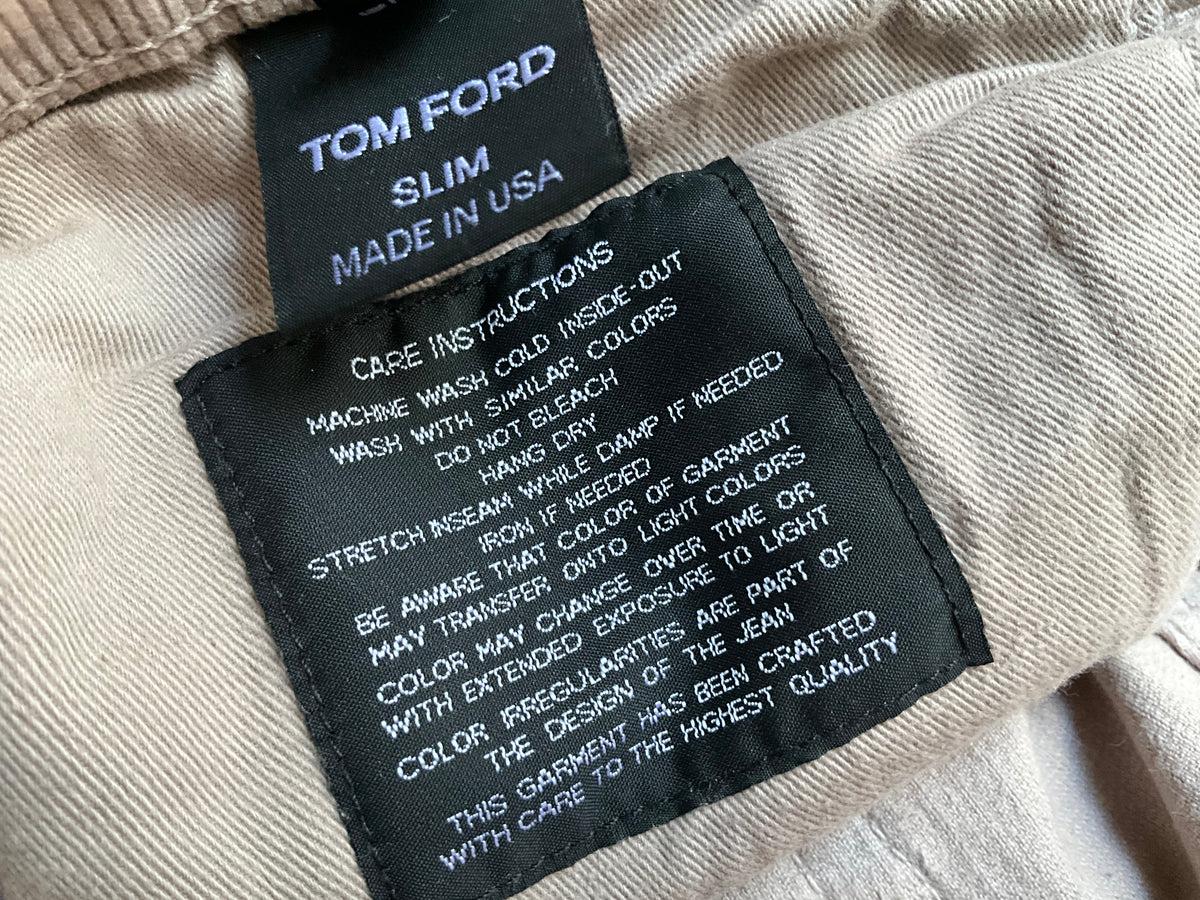 TOM FORD - Slim-Fit Stretch-Cotton Corduroy Trousers size 33 Men