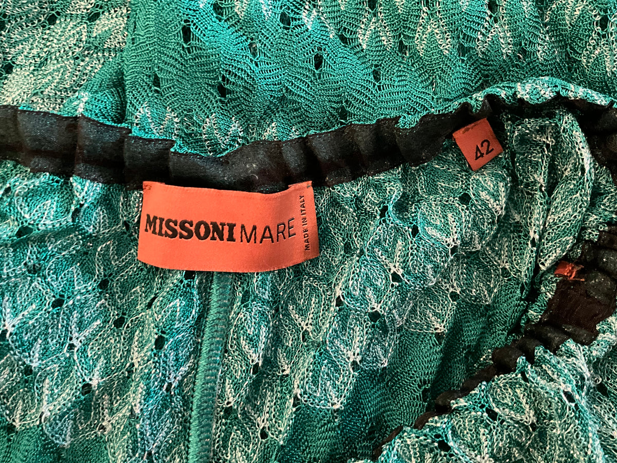 Missoni Mare knit halter neck green jumpsuit size I 42 UK 10 US 6 ladies