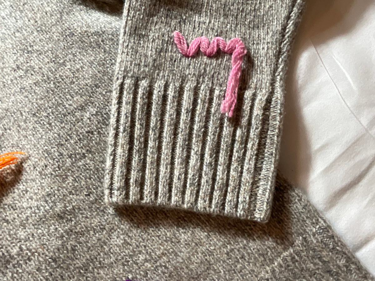 Mira Mikati Extra Fine Merino Wool Embroidered Pullover Sweater Jumper Size EU 38 ladies
