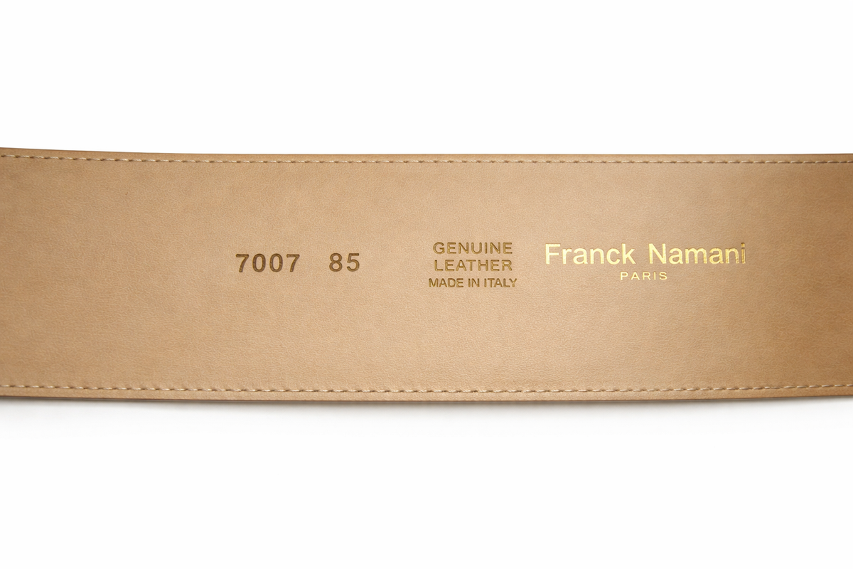 Franck Namani Beige Leather Wide Belt 80 ladies