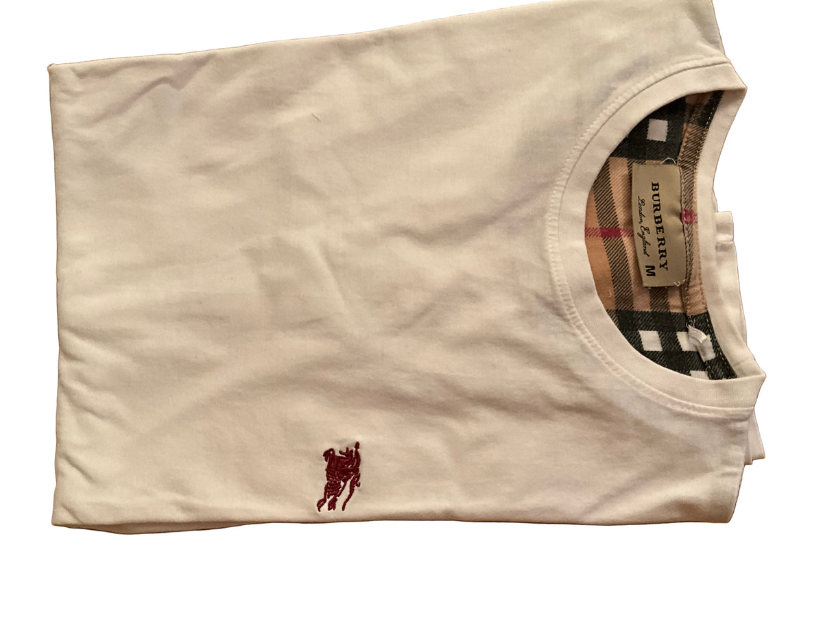 BURBERRY HOUSE CHECK PATTERN CREW NECK T-SHIRT SIZE M MEDIUM MEN