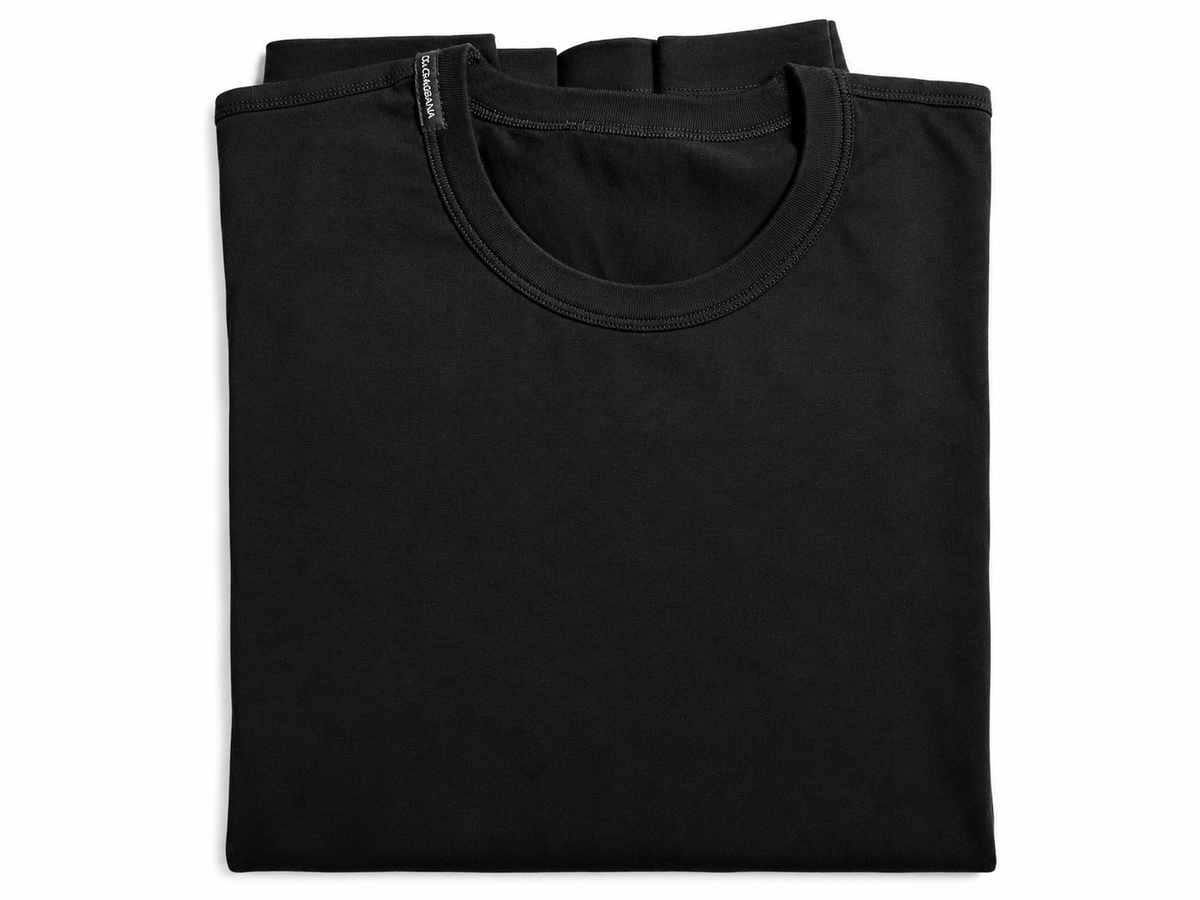 Dolce & Gabbana Men’s Black Cotton Crew Neck T-Shirt – Size M men