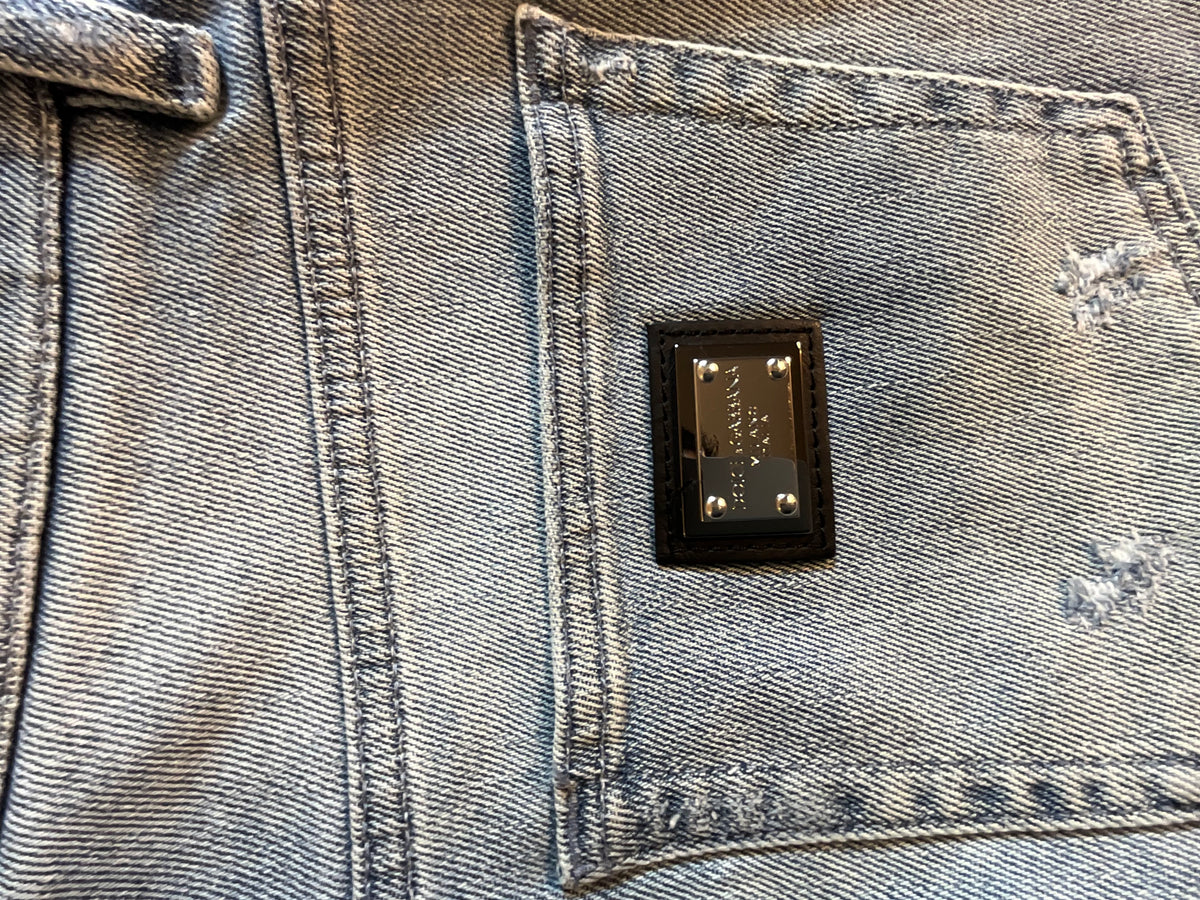DOLCE & GABBANA GRACE HIGH WAISTED DISTRESSED SKINNY JEANS DENIM SIZE I 42 UK 10 US 6 LADIES