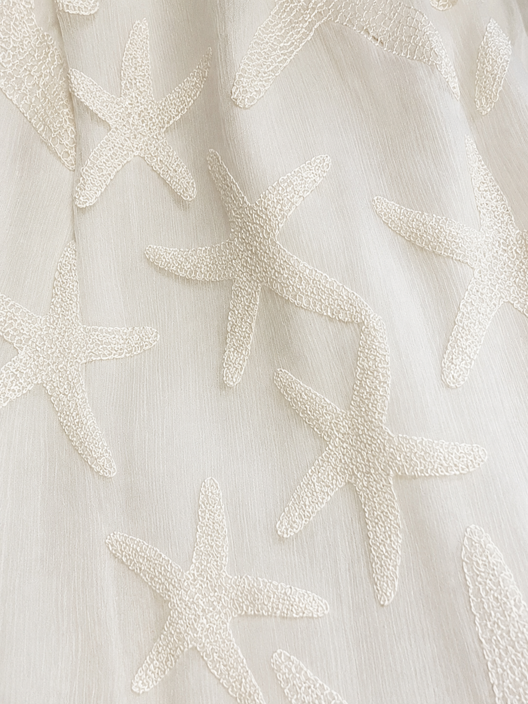 Vilebrequin Long Transparent Silk Starfish Dress – Off White – XS ladies