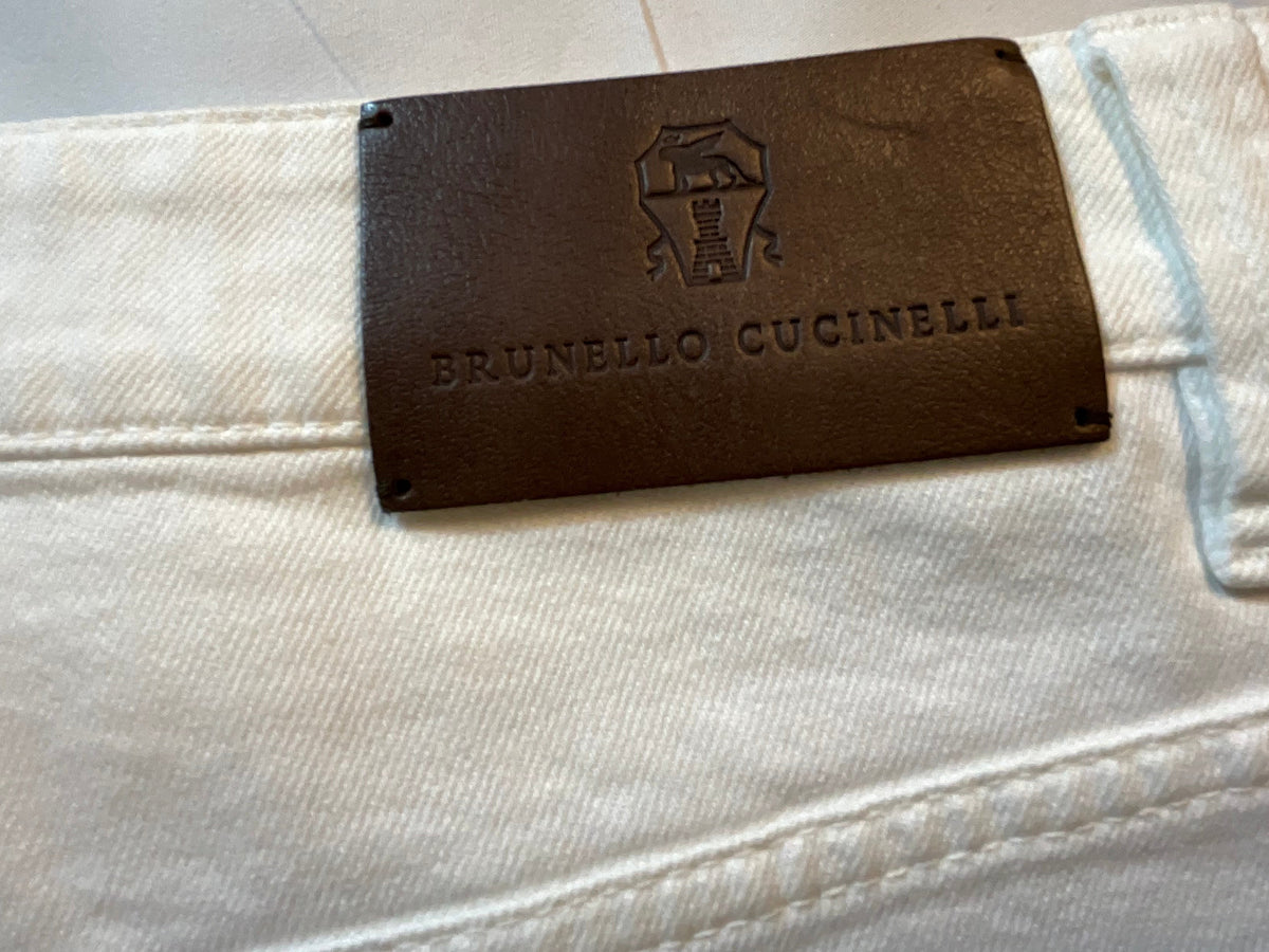 Brunello Cucinelli Slim Fit & Straight Jeans in White Size I 42 US 6 UK 10 ladies