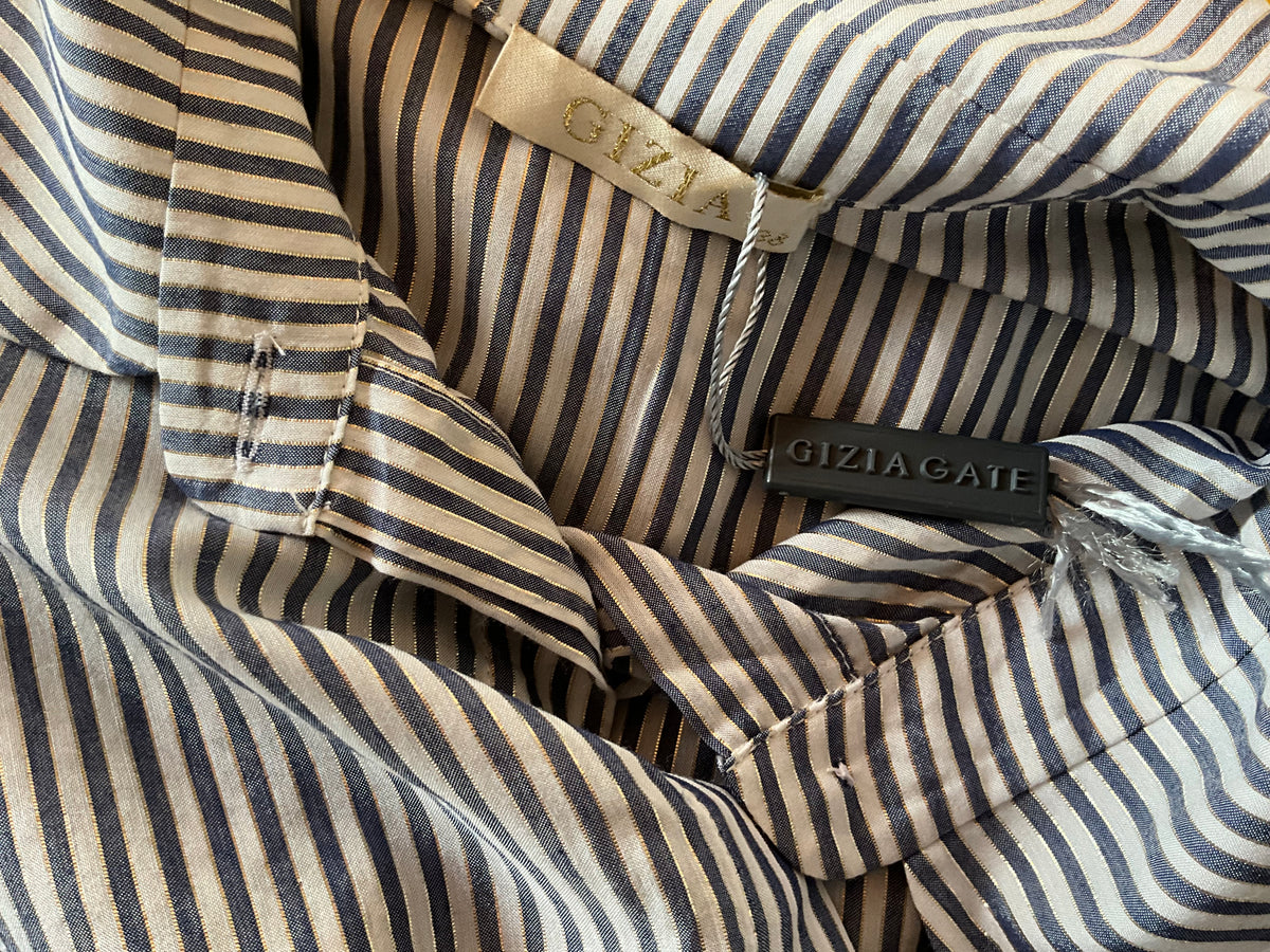 Gizia Striped Shirt Dress Embroidered MINI DRESS 38 S small ladies