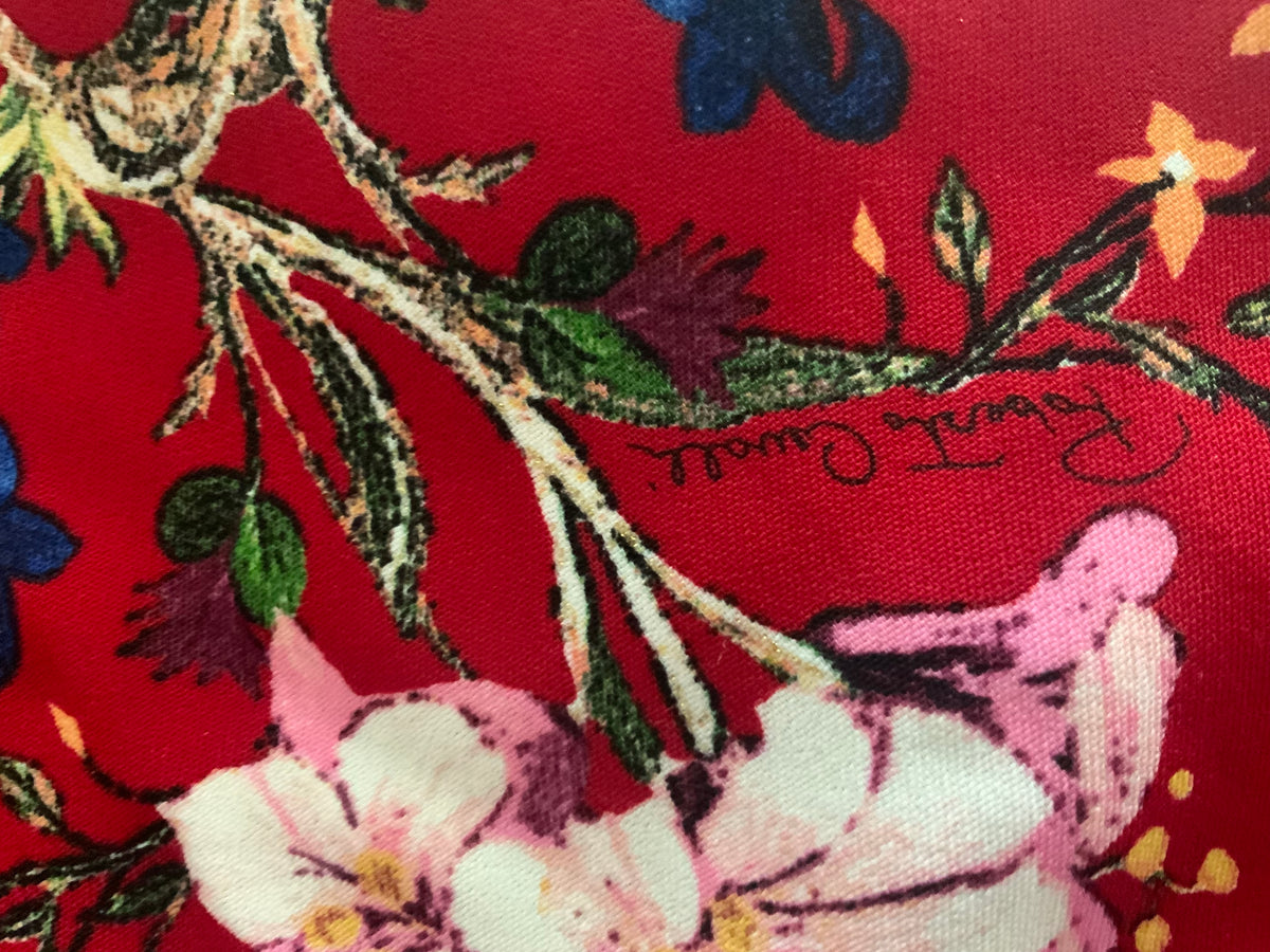 Roberto Cavalli Red Floral Backless Mini Dress Size I 42 UK 10 US 6 ladies