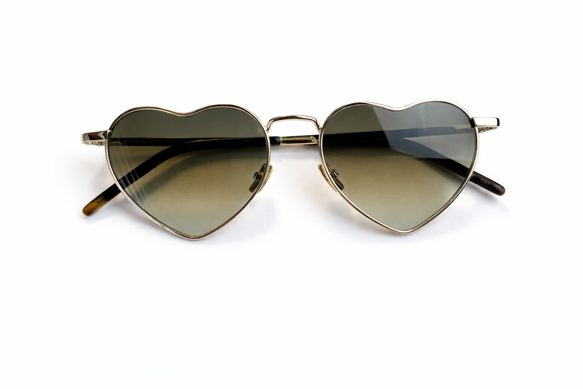 Saint Laurent SL301 LouLou Heart-Shape Gold Frame Sunglasses ladies