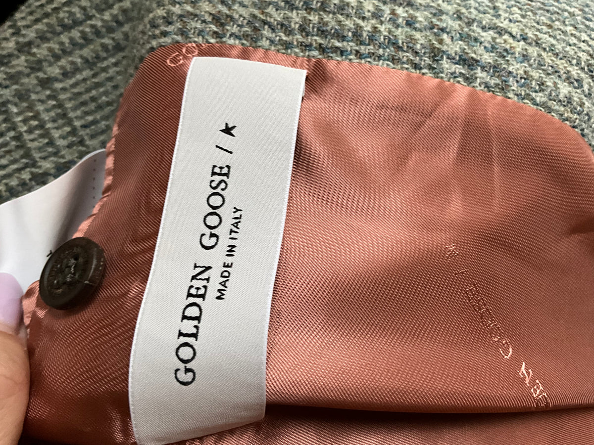 GOLDEN GOOSE Double-Breasted Checked Jacket Coat Size 48 Men