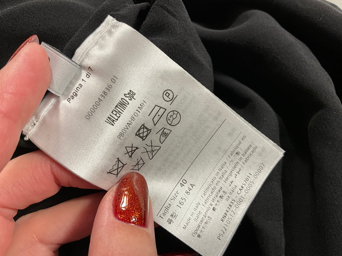 Valentino Black Silk Velvet Dress size I 40 UK 8 US 4 ladies