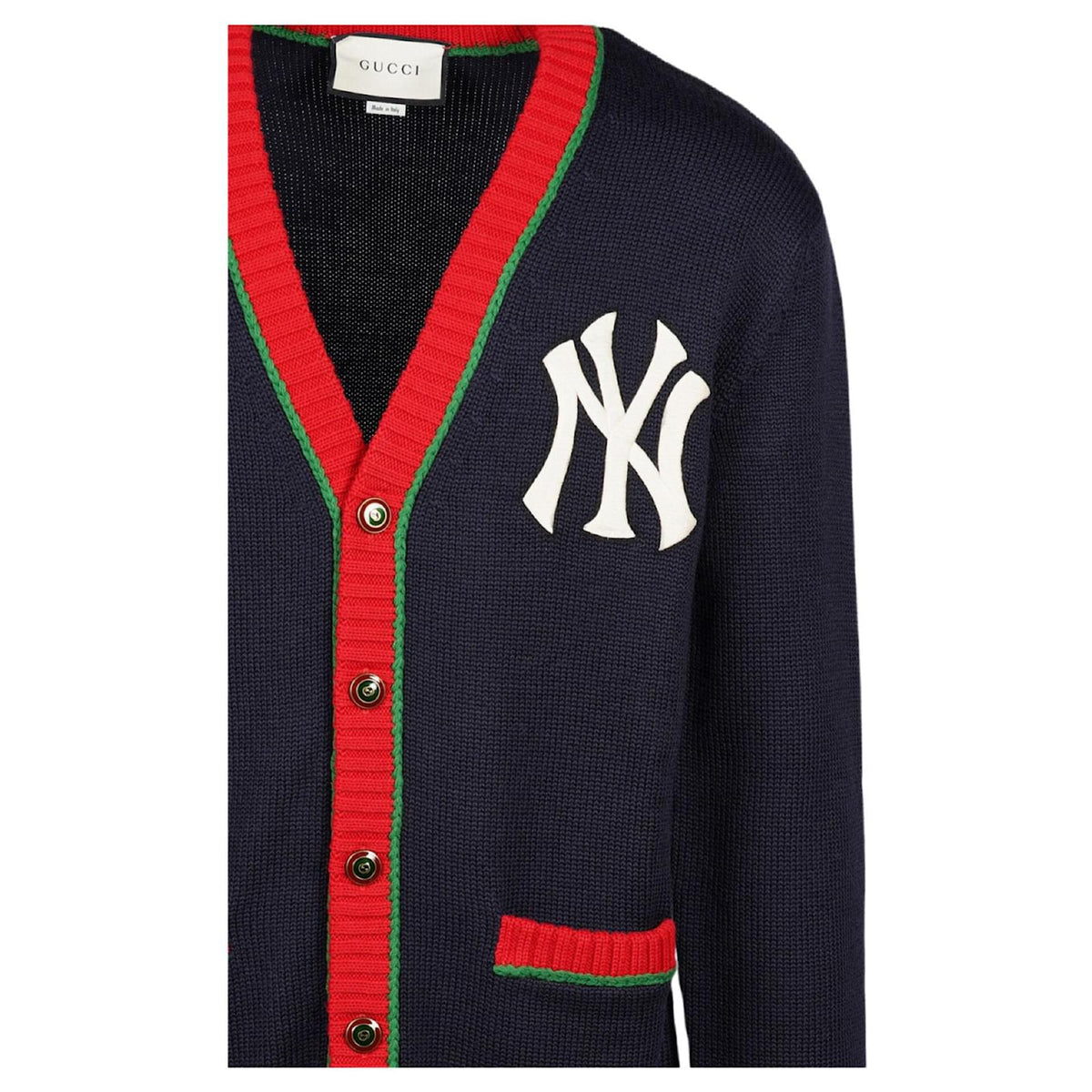 Gucci NY Yankees navy alpaca knit cardigan sweater jumper size 3XL men