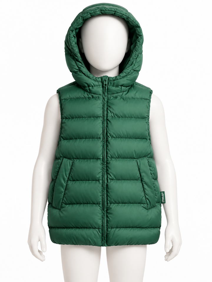 Zara Kids Green Hooded Puffer Vest / Gilet – 6–7 Years / 122 cm children
