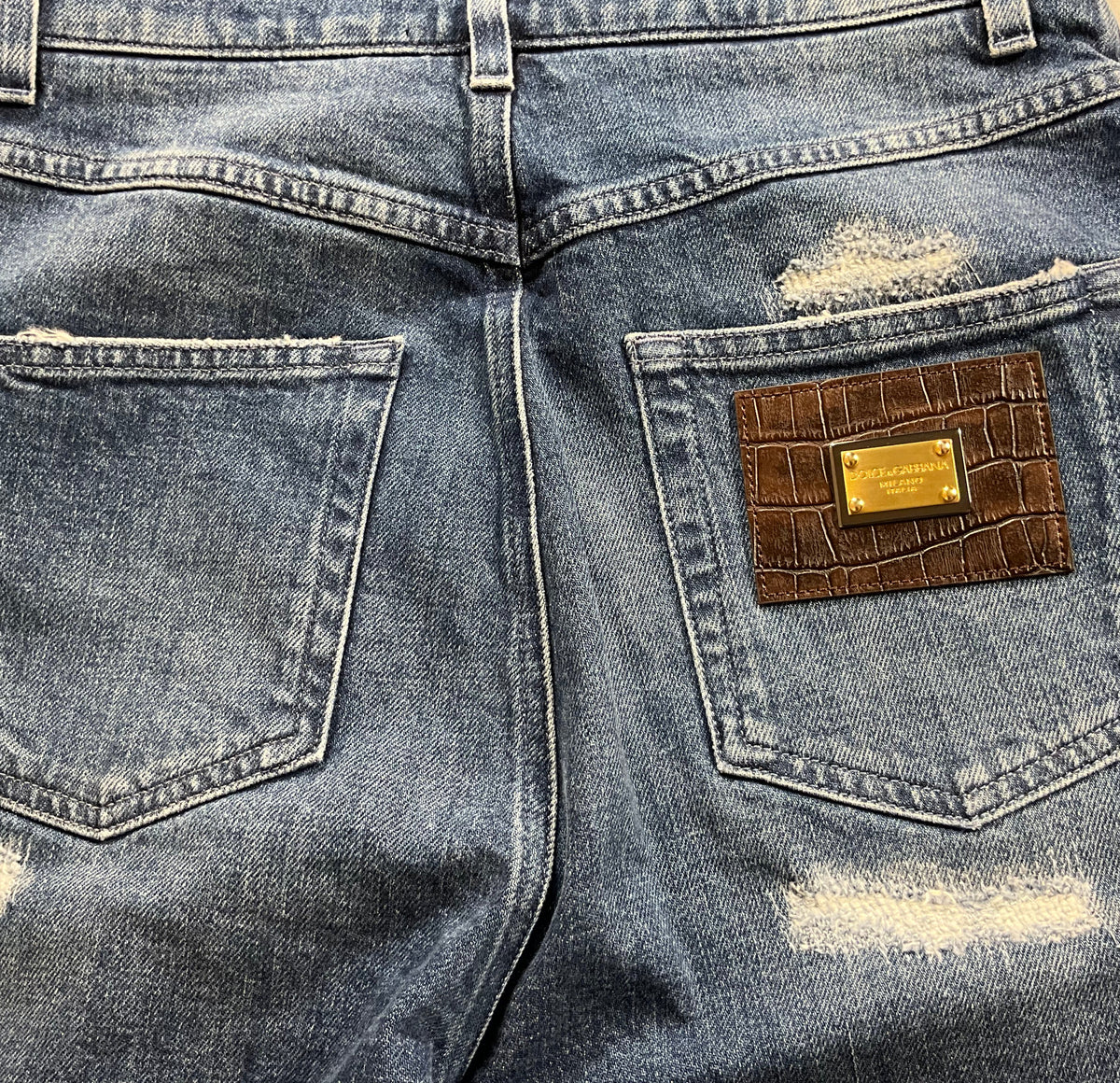 Dolce & Gabbana Grace high waisted distressed skinny jeans denim Size I 42 UK 10 US 6 ladies