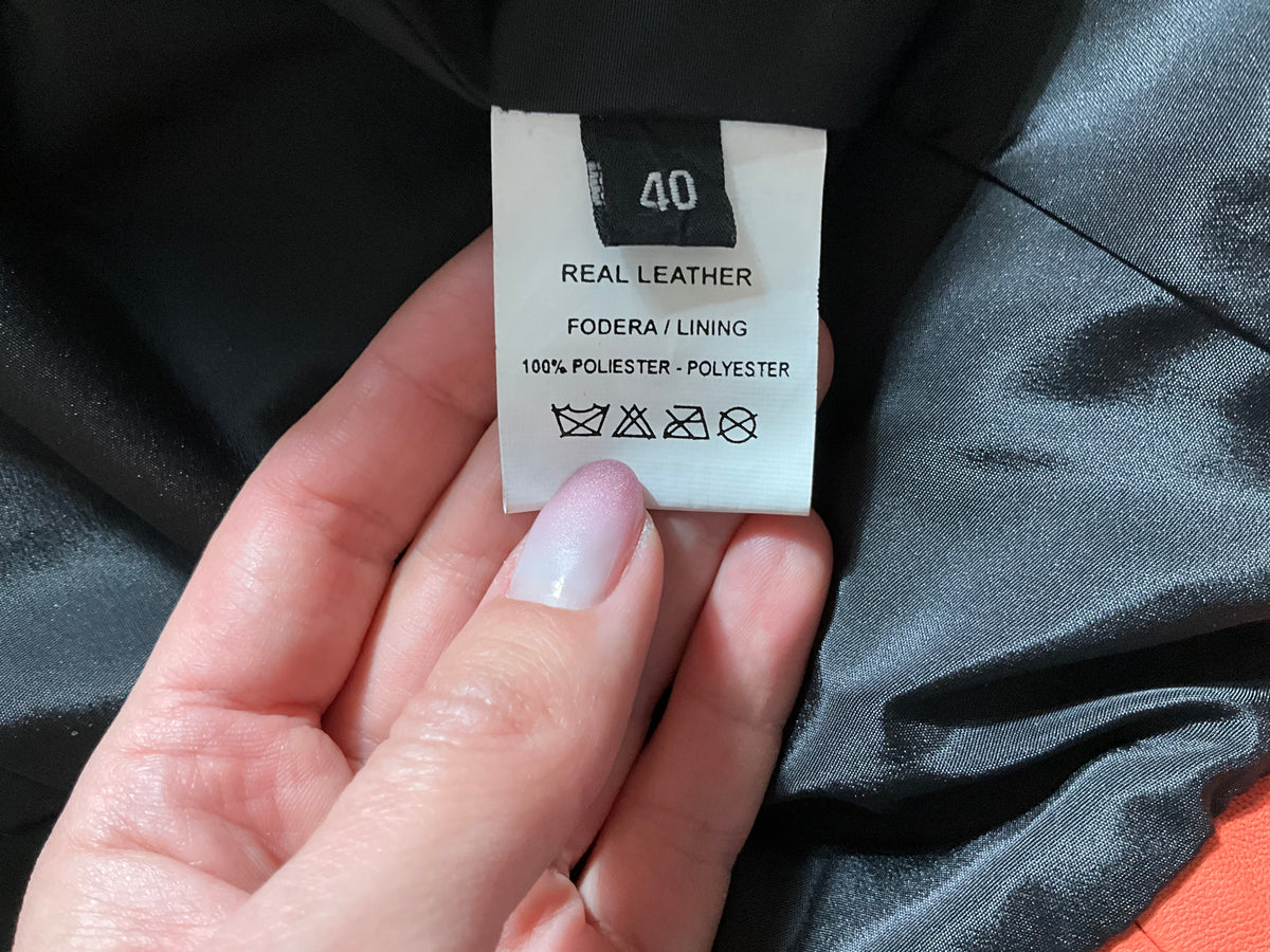 Benedetta Novi Distressed Leather Biker Jacket – Size IT 40 / UK 8/US 4 ladies