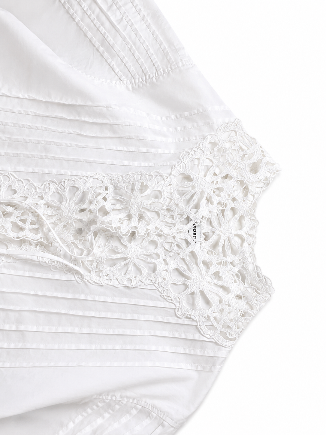 Sandro Moana Lace-Trimmed Pintucked Cotton Poplin Mini Dress ladies