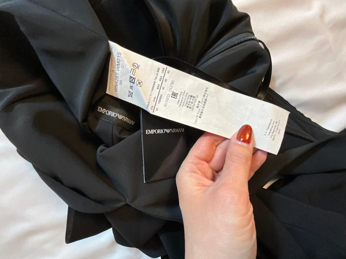 Emporio Armani Black Sexy Gown Maxi dress Size I 40 S SMALL Ladies
