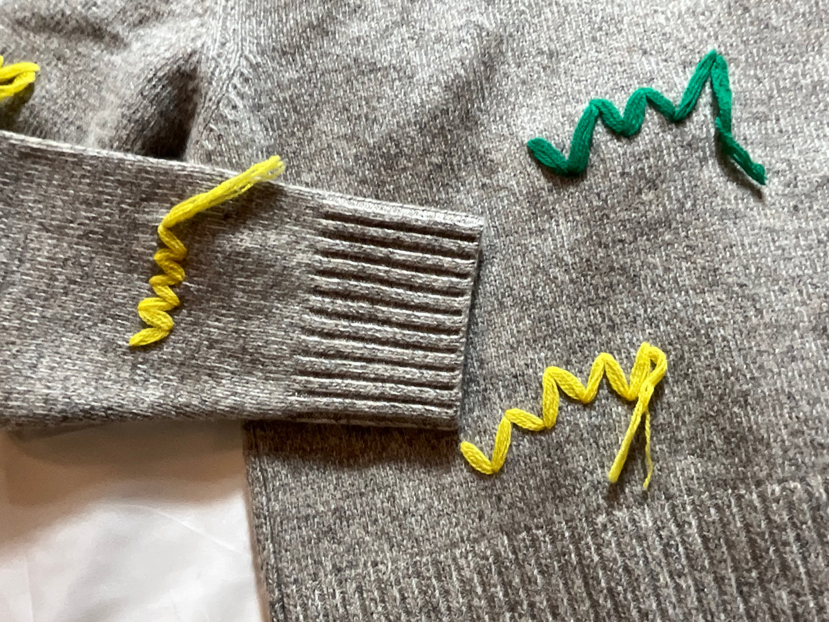 Mira Mikati Extra Fine Merino Wool Embroidered Pullover Sweater Jumper Size EU 38 ladies