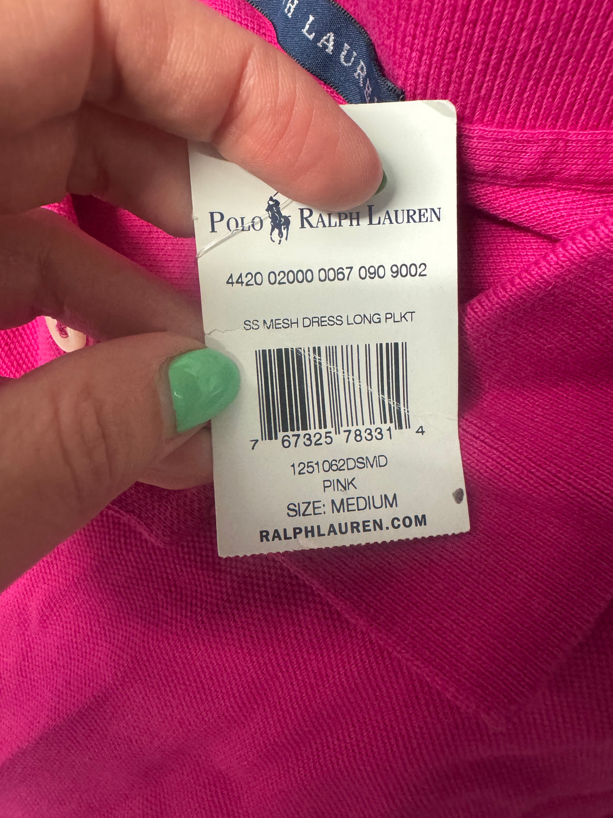 Ralph Lauren Pink Polo Dress size M medium ladies