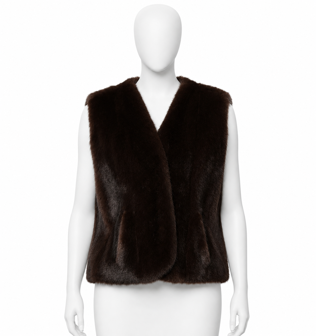 Custom-Made Brown Mink Fur Vest ladies