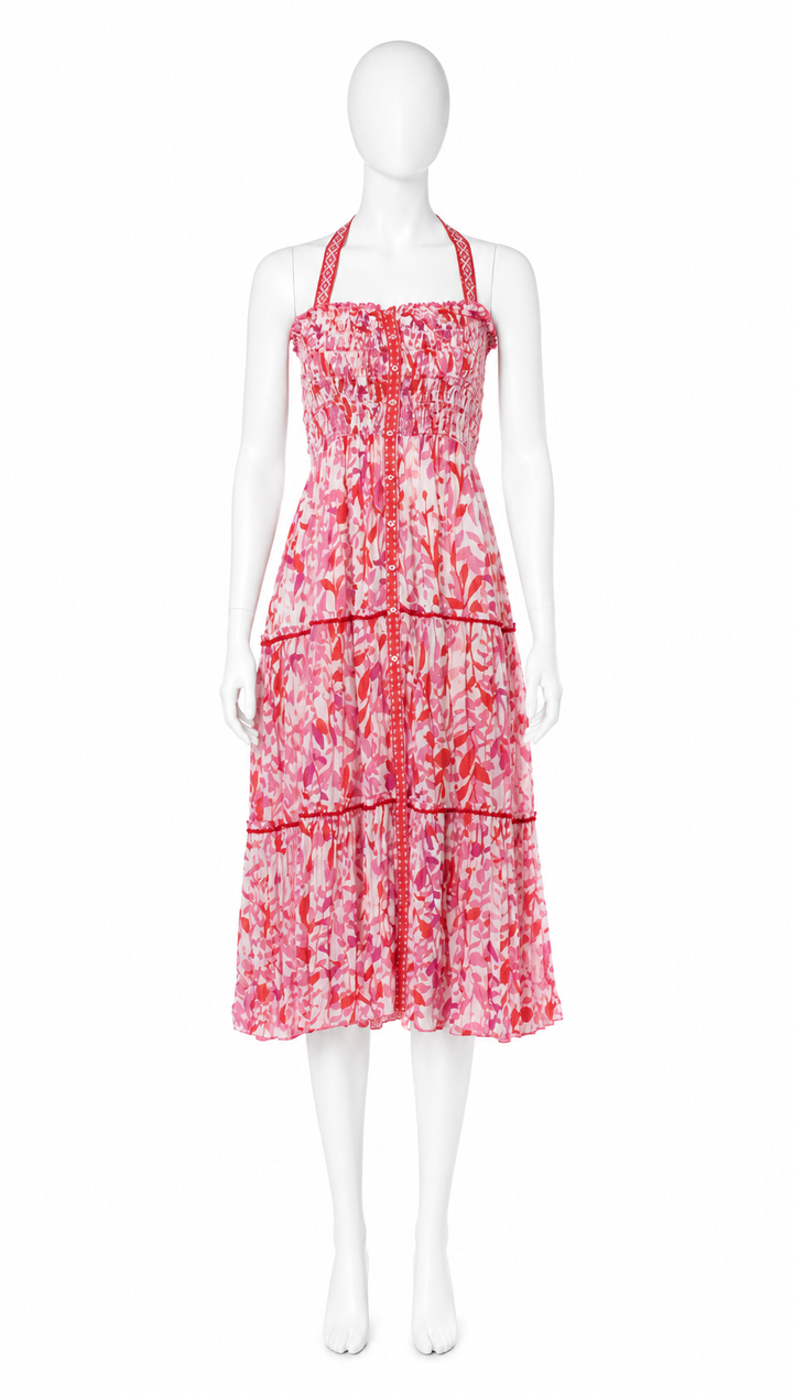 Poupette St Barth Floral Print Halterneck Midi Dress ladies