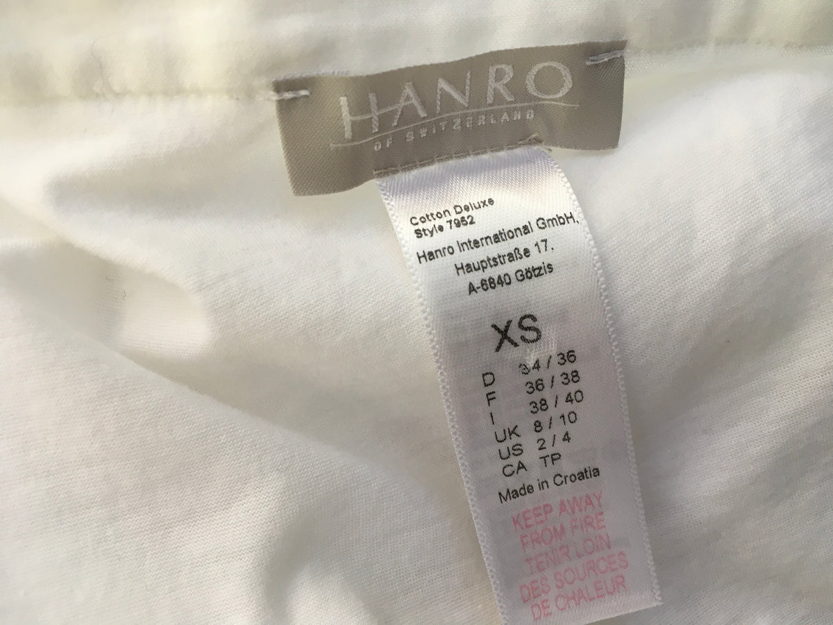 Hanro Cotton Deluxe White Sleeveless Nightdress – Size XS ladies