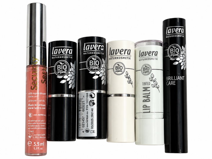 Lavera Naturkosmetik Lot of 6 Lipsticks, Lip Gloss & Lip Balm – Assorted Nude & Pink Shades ladies