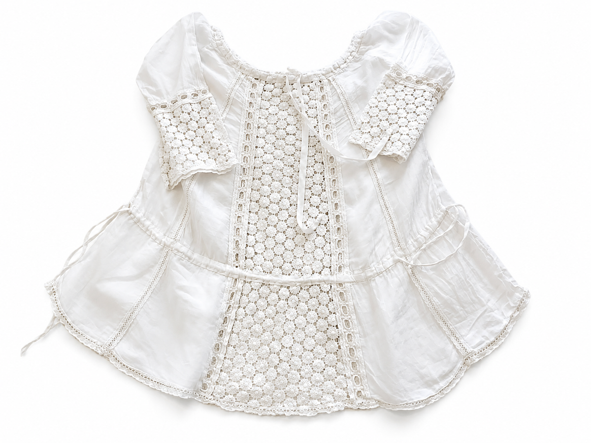 SUNDAY SAINT-TROPEZ Linen Embroidered White cover up dress One Size Fits All LADIES
